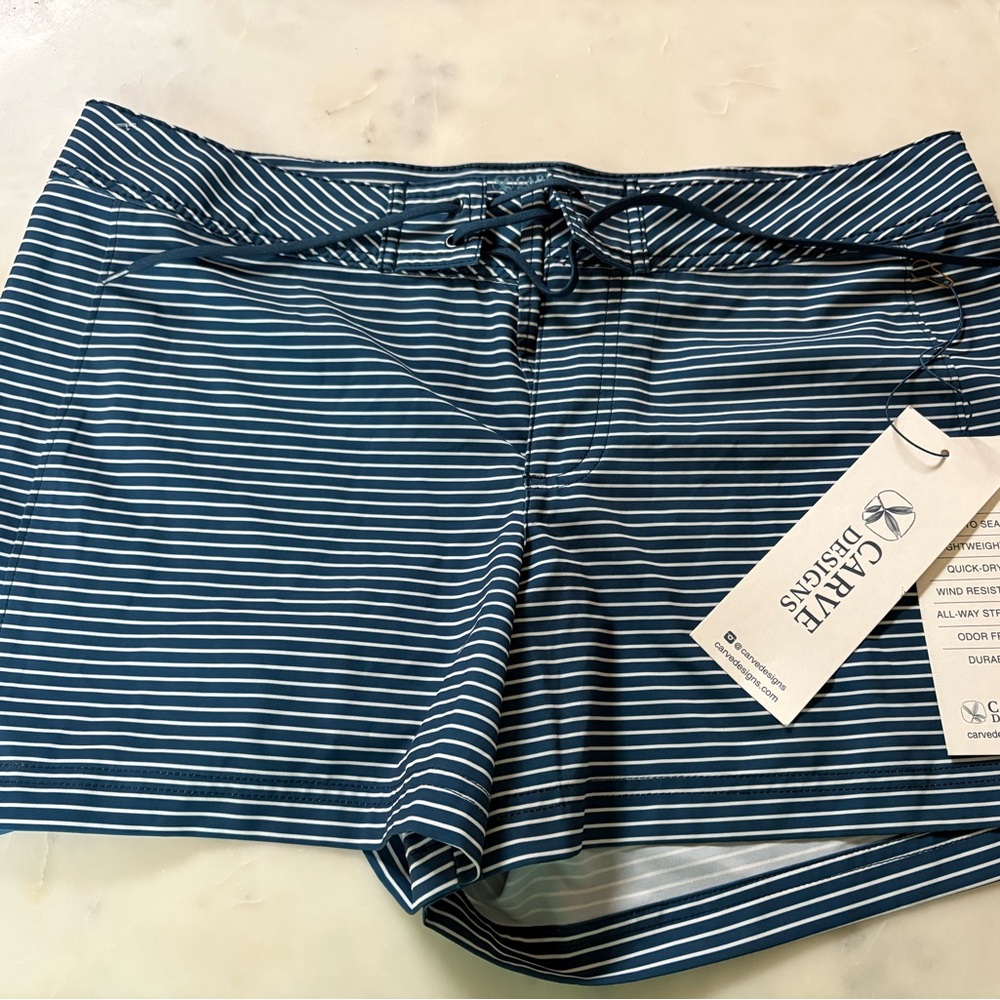 Carve Designs Blue and White Striped Swimwear